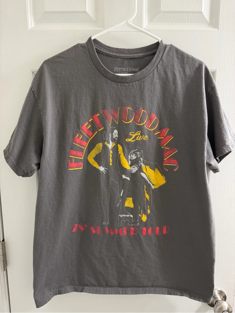 Fleetwood Mac 1978 Summer Tour Live Graphic T-Shirt - Charcoal Large L